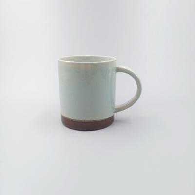 China Reactive Color Glazed Ceramic Mug With Two Colors Mixed Stoneware Coffee Cup for sale