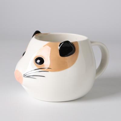 China Handmade Cute Animal 3d Drinking Cups Tea Coffee Ceramic Mug Customized for sale