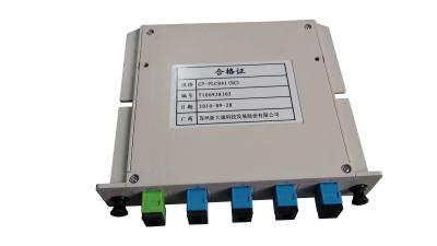 China Insert Type Optical Fiber PLC Splitter 55dB With SC UPC Connectors for sale