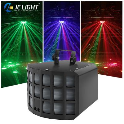 China KTV Disco Party Light Three-Layer Led Butterfly Lights Dmx512 With Remote Strobe Sound Activated DJ Stage Beam Flash Laser Light for sale