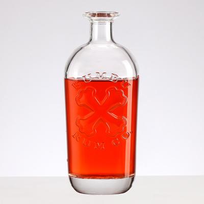 China 700ml 750ml 1000ml Frosted Printing Glass Bottle Extra Super Flint for Gin Vodka Tequila Whisky Brandy for sale