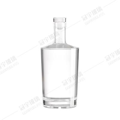 China Acid Etch Surface Handling Custom Size Accepted Transparent Glass Bottle for Vodka Spirits for sale