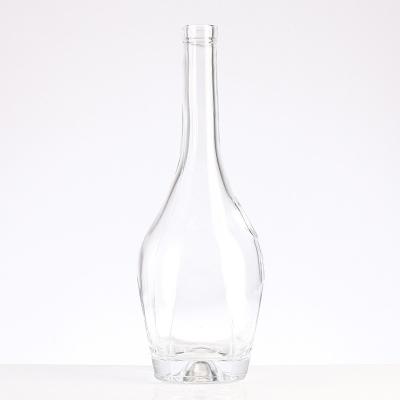 China 375ml 500ml 750ml Round Shape Clear Glass Liquor Bottle for Beverages and Spirits for sale