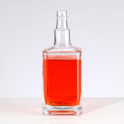 China Hot Stamping 500ml 750ml Cube Vodka Alcohol Spirits Liquor Whisky Wine Glass Bottle for sale