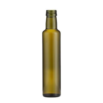 China Customer's Choice 500ml Cylindrical Green Condiment Glass Bottles for Olive Oil 250ml for sale