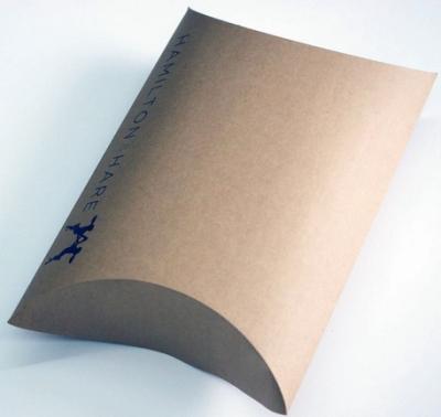 China Brown Color Kraft Paper Pillow Box Packaging , Pillow Shape Paper Box for sale
