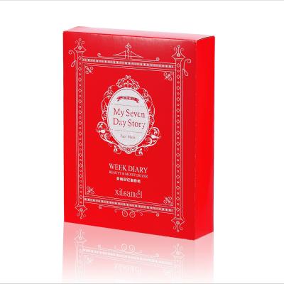 中国 Face Mask Box Packaging Red Color Custom Brand Printing Cosmetic Paperboard Box 販売のため
