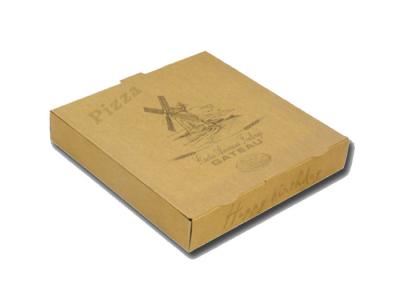 China Custom Branded Printed  600G Kraft Cardboard Paper Black Colors Square Shape Pizza Box Packaging for sale