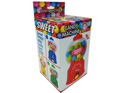 China Auto Lock Bottom Box Structure Candy Machine Packing 350G Gloss Art Paper Box Colorful Printing with Hanger for sale