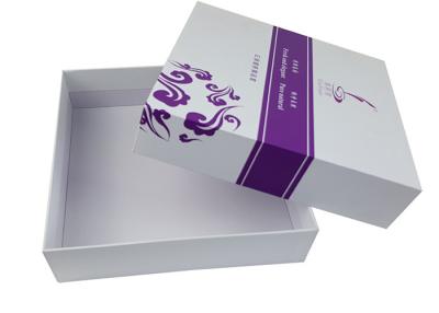 China Jinghui Printing Brand Purple Color OEM Design Rigid Cardboard Material Square Shape Box Packaging for sale