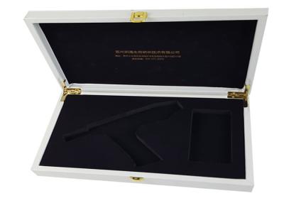 China Black Color EVA Material inside Tray OEM Design Logo Printing Rigid Packing Box with Gold Color Magnetic Closure for sale