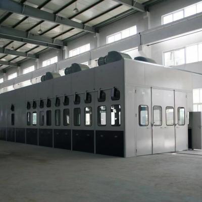 China 15m 380V Bus Spray Booth Truck Painting Room Eco Friendly Twater Curtain Spray Booth for sale
