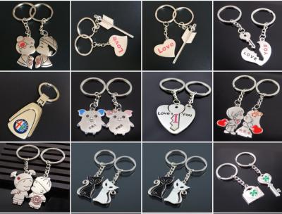 China 2pc metal keyring ,unique keyfob ,couples romatic keyring lover keychain    Fashion Love Heart Keyring Couple Keychain for sale