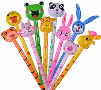 China Cartoon Animal Inflatable Long Hammer No wounding weapon Stick Children Toys , cheering animal stick s,6P Pthalates free for sale