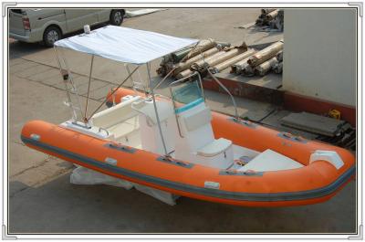 China Orange / White Hunting / Fishing RHIB Inflatable RIB Boats With Motors RIB580A for sale