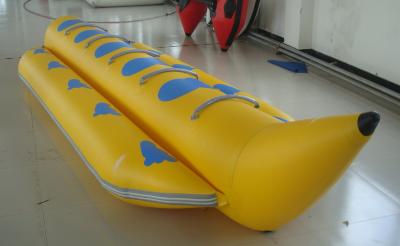 China Barco de banana inflável tubo amarelo do PVC do único para esportes de água à venda