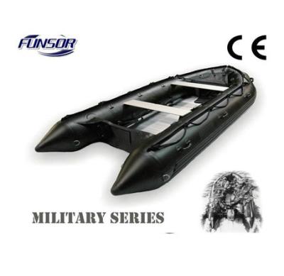 中国 救助または釣のためのアルミニウム床が付いている4.3Mの軍の折り畳み式の膨脹可能なボート 販売のため