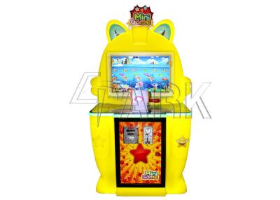 China Yellow Kids Coin Operated Game Machine Mini Fishing Handy Video Drop Coin Game for sale