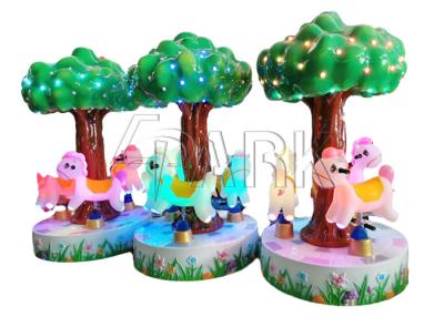 China Coin Operated Tree Carousel 3 Players Horse Kiddie Rides for sale