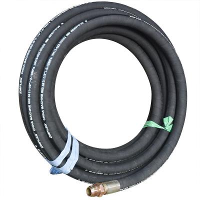 China Rock Drill Rig Parts 20m 50m Nitrile Synthetic Gasoline Oil Fuel Resistant Hydraulic Rubber Air Hose for sale