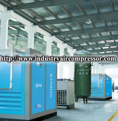 China 75kw motor driven stationary screw air compressor low noise 455cfm 115psi for sale