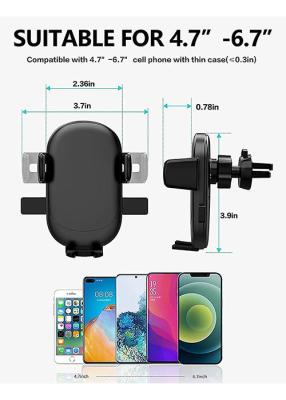 China Dual Release Button Car Air Vent Phone Holder Auto Lock 360 Rotation ODM for sale