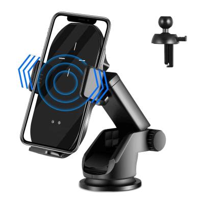 China 15w Qi Wireless Charging Phone Mount DC5V 0.1S Automatic Clamp for sale