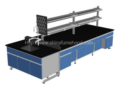 China 3000x1500x850mm Lab Island Bench With Adjustable Footing Wooden Cabinets for sale
