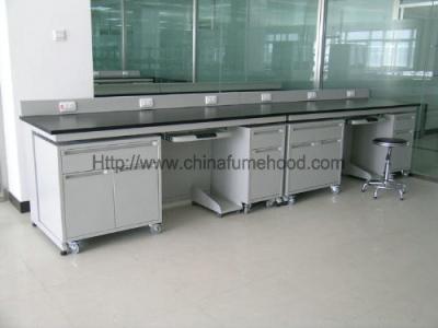 China Alkali Resist Laboratory Wall Bench 1.2 Mm Thick Steel Body And Cabinet for sale