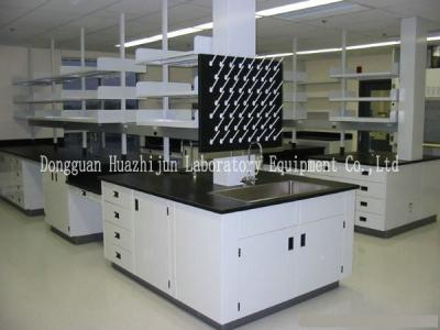 China Biology Laboratory Island Bench Adjustable Feet H / C High Strength Steel Frame for sale