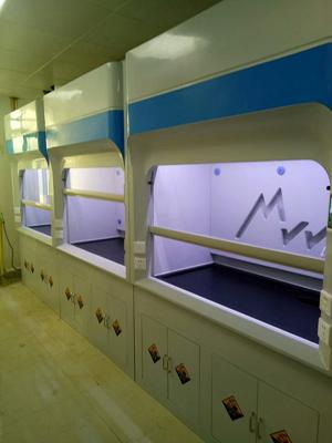 中国 白いマルチシーンの実験室の発煙食器棚、Moistureproof Benchtopの発煙のフード 販売のため