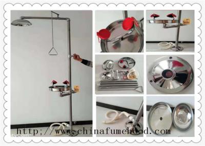 China Floor Mounted Combination Laboratory Fittings Portable Safety Shower And Eyewash Station Te koop