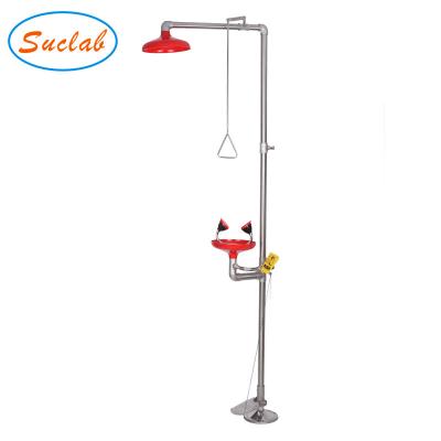 China Vertical Portable Lab Emergency Shower , Wall Mounted Eye Shower For Laboratory for sale