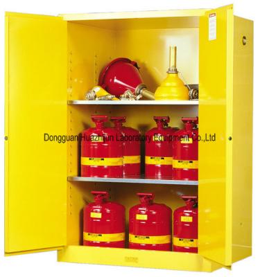 China Double Doors Flammable Safety Cabinet , Chemical Lab Yellow Flammable Cabinet for sale