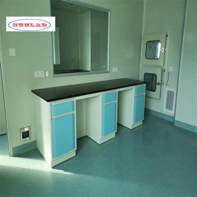 China Full Steel Chemistry Lab Bench made with Standard Specifications and 2 Rails for sale