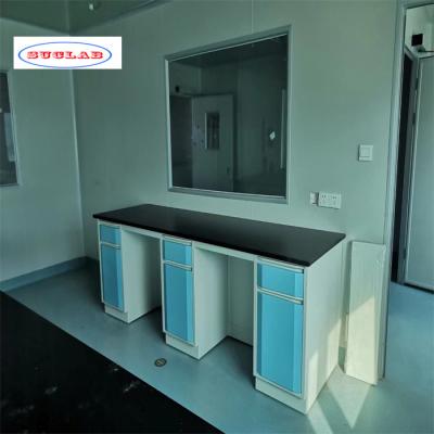 Китай Customized Made 4 Cupboards Blue Laboratory Workbench Lab Bench  Constructed with Full  Steel продается