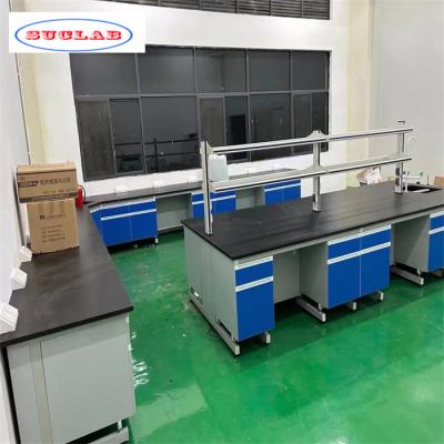 China As Drawing Chemistry Experimentation Desk with Number of Holes and Shelves for sale