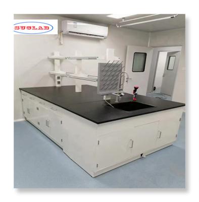 China Research Grade Chemistry Lab Furniture Lab Island Bench with Sand Blasting 1-5 Years for sale