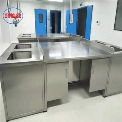 China Integral Stainless Steel Lab Bench for Laboratory with As Drawing Cabinets for sale