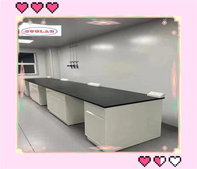 China Solid Chemistry Lab Bench With Adjustable Glass Shelf Server Type 12mm Thick Glass Shelf en venta