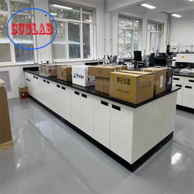 China Epoxy Resin  Counter Tops Chemistry Lab Benches with Wooden Base Cabinet for sale