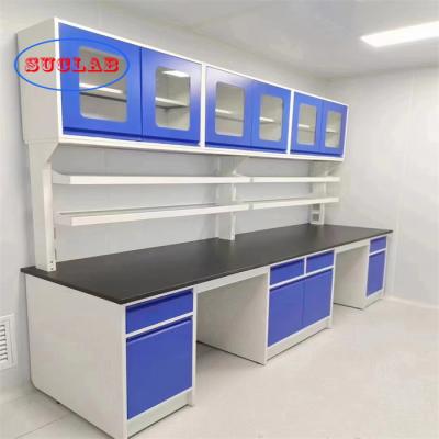 China Rectangular Chemistry Laboratory Table with Adjustable DTC 175° Buffer Hinge for sale