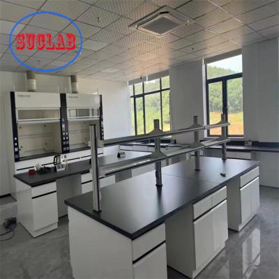 China Stainless Steel Hinge Chemistry Lab Bench Laboratory Desks And Workstations With Steel Cabinet Solution en venta
