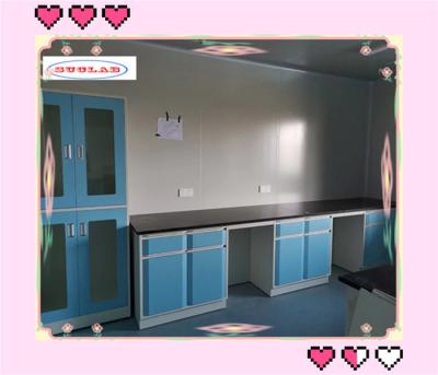 China Multi Functional Chemistry Lab Bench Modular Lab Furnitures  With Safeguard Cover for sale