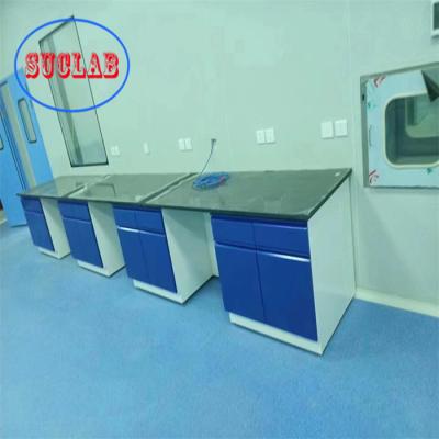 China Rectangle Chemistry Lab Bench Laborratory Casework Cold Rolled Steel Frame for sale