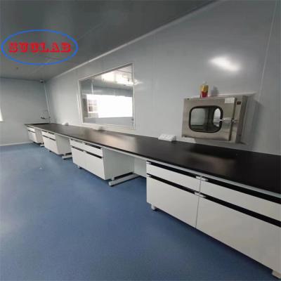 China Modern Chemistry Lab Workbench 2 Drawers Laboaraotory Table Stainless Steel for sale