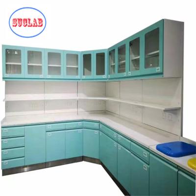 China Adjustable Shelves Hospital Furniture Disposal Cabinet with Sink Manufacturers zu verkaufen