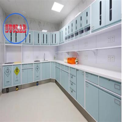 China Bancos de trabajo de despacho de hospital de acero completo montados en la pared con cajones Fabricantes Diseño pesado en venta