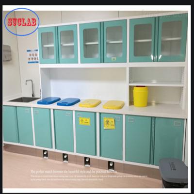 China Hospital Furniture Disposal Cabinet Wall Mounted Clinic Stainless Steel Slider 110 Degree Hinge for sale