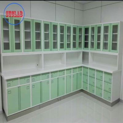 China Full Steel Wall Mounted Hospital Operation Room Disposal Cabinet Three Section Slider for sale